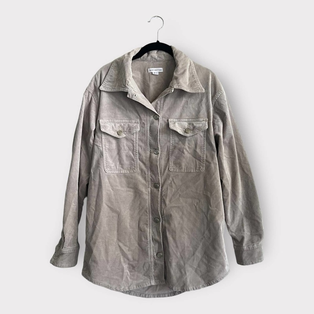 NWT Good American Utility Shacket Jacket Bone Cream Oversized XS (00/0)